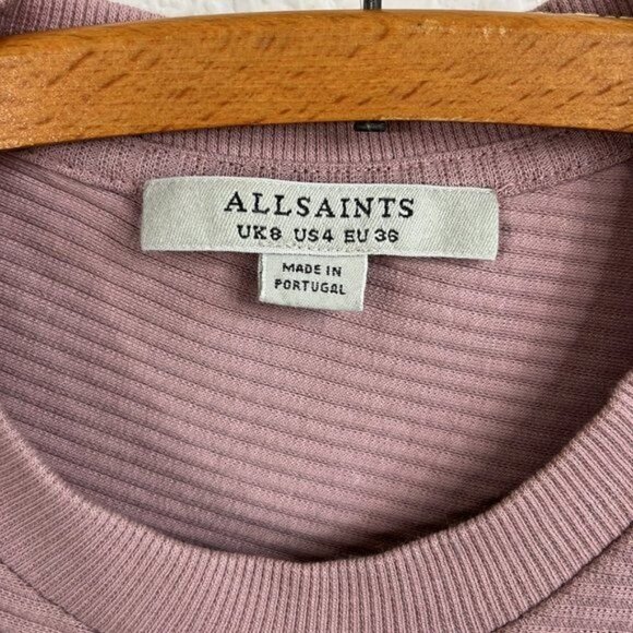 AllSaints Gia Tank Ribbed Asym Cut Out - Picture 7 of 8